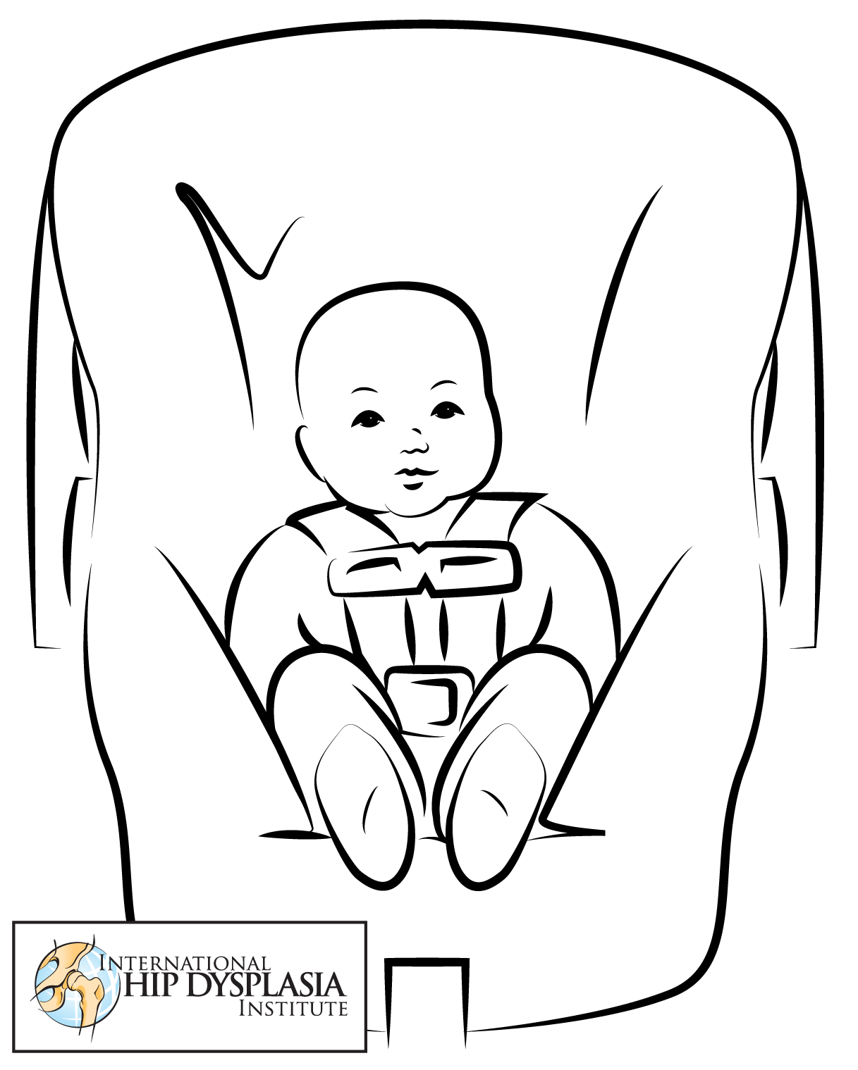 Ребенок в детском кресле раскраска